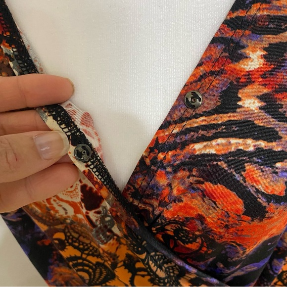 Maxi Faux Wrap Dress with Side Tie Hippie Indie Boho Hippster Plus Size 1X - Picture 8 of 15